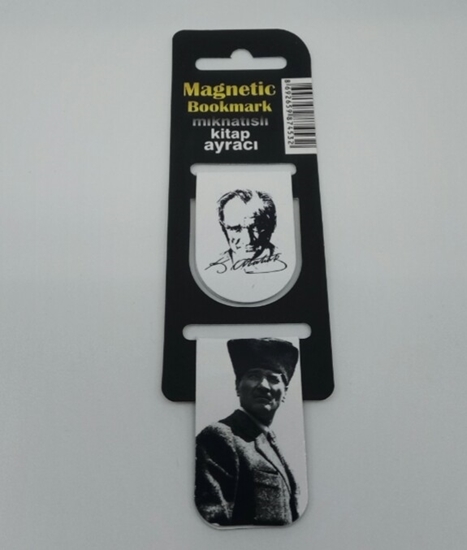 Askılı 2li İçi Mıknatıslı Kitap Ayracı ( Atatürk İmza ) resmi