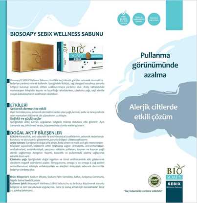 Biosoapy® SEBIX Wellness Seboreik Dermatit Sabunu 100 gr (Saçlı deride görülen yağlı kepekte tedaviye yardımcı olur) resmi