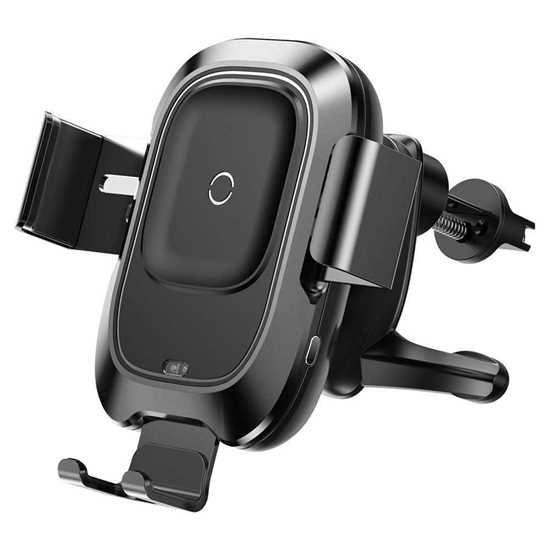 Picture of Baseus Sensörlü Kablosuz Şarj Özellikli Havalandırma için Araç içi Telefon Tutucu Siyah