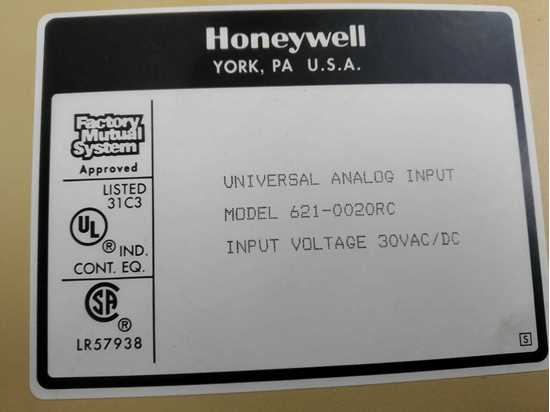 Honeywell S9000 Second Hand Parts ANALOG INPUT 621-0020RC resmi