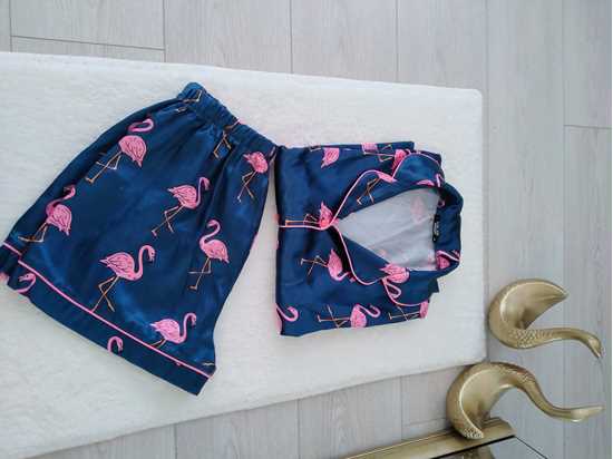 Flamingo Saten Pijama Takımı resmi