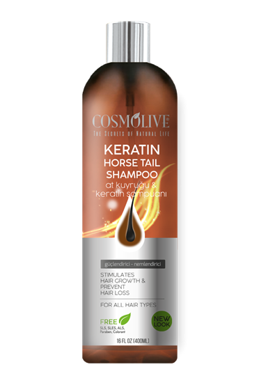 COSMOLİVE KERATİN AT KUYRUĞU SAÇ SAMPUANI 400 ML resmi