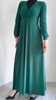 Picture of zümrüt yeşili kruvaze yaka uzun elbise
