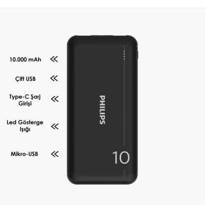 Philips 10000 Mah Kablosuz şarj aleti (hızlı şarj destekli) resmi