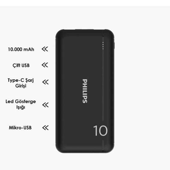 Philips 10000 Mah Kablosuz şarj aleti (hızlı şarj destekli) resmi