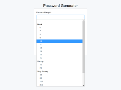 Picture of Password Generator