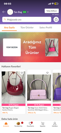Satıcı için resim Tan bag